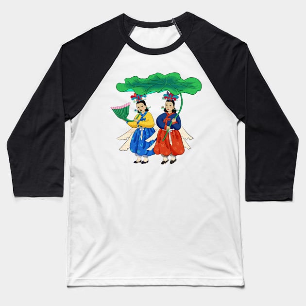 Minhwa: Taoist Fairy Sisters C-1 Type Baseball T-Shirt by koreanfolkpaint